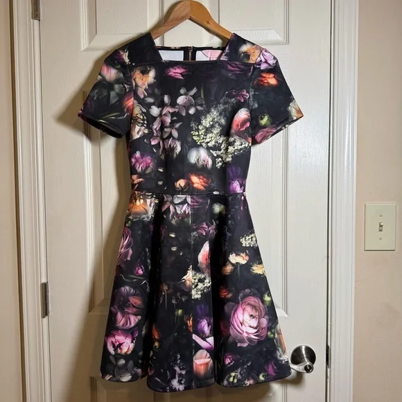Ted Baker Tamary Shadow Floral Skater Dress Size 1= US 4 - Picture 4 of 13